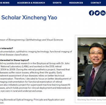 Dr. Yao was featured on UIC Today
                  