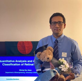 Dr. Minhaj Alam gave his PhD thesis defense remotely. 
                  